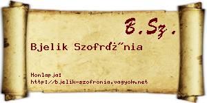 Bjelik Szofrónia névjegykártya